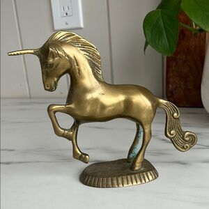 Vintage Brass Unicorn Figurine